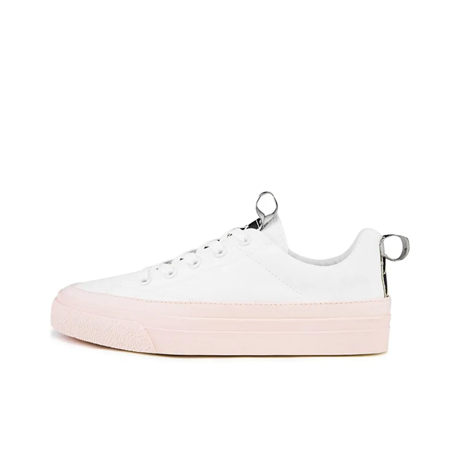 Kappa BANDA Slip Resistant, Abrasion Resistant, Lightweight, Breathable Low Top Canvas Shoes Unisex Pink White