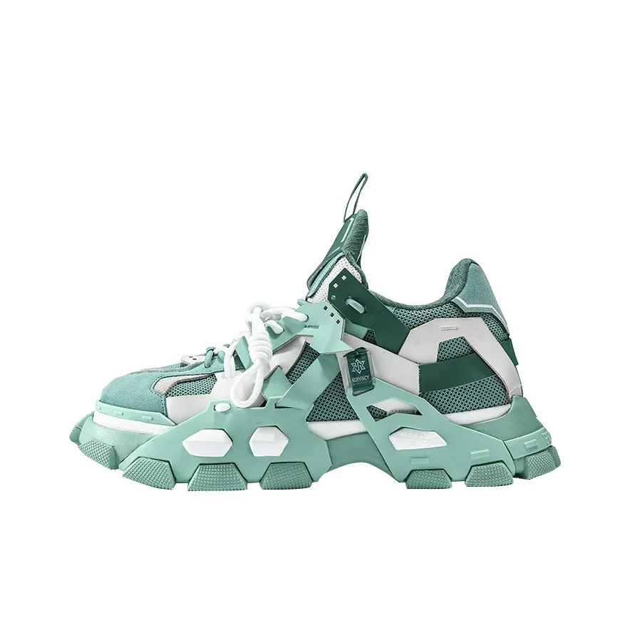 NORVINCY Chunky Sneakers Unisex Low Top Green