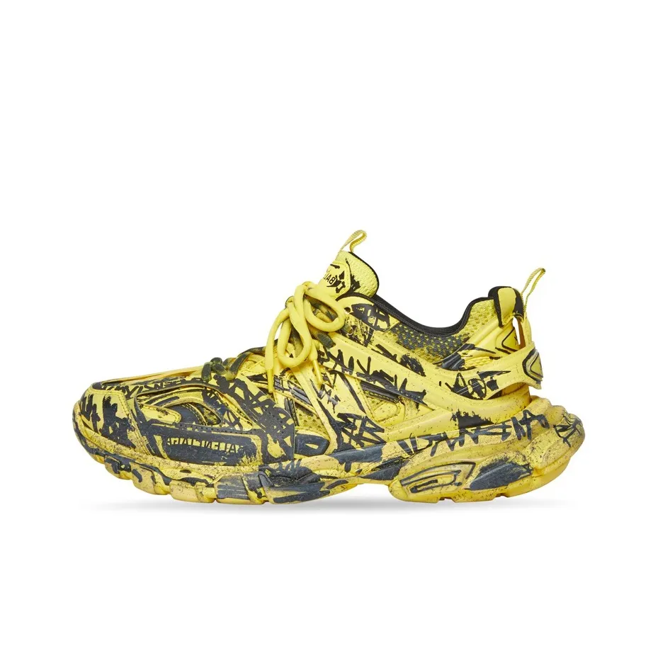 Balenciaga Track 1.0 Graffiti Chunky Sneakers Men's Yellow Black