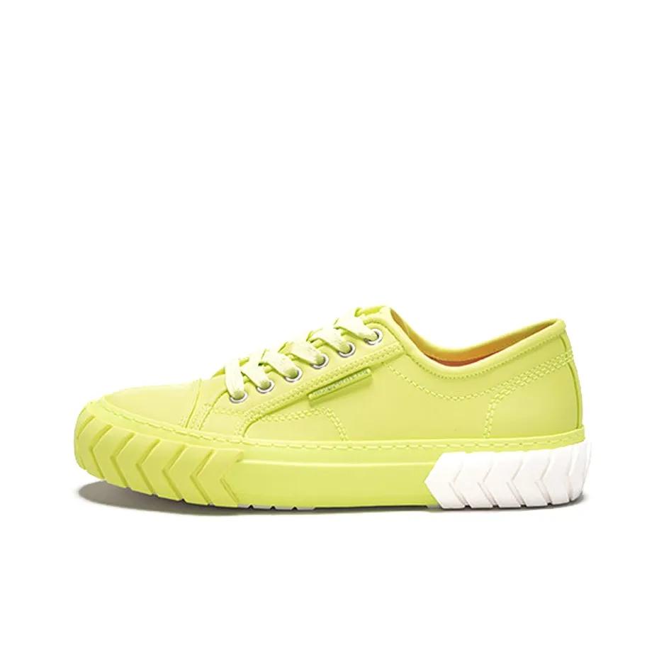 Both Tyres Low Top Canvas Shoes Unisex Neon Yellow