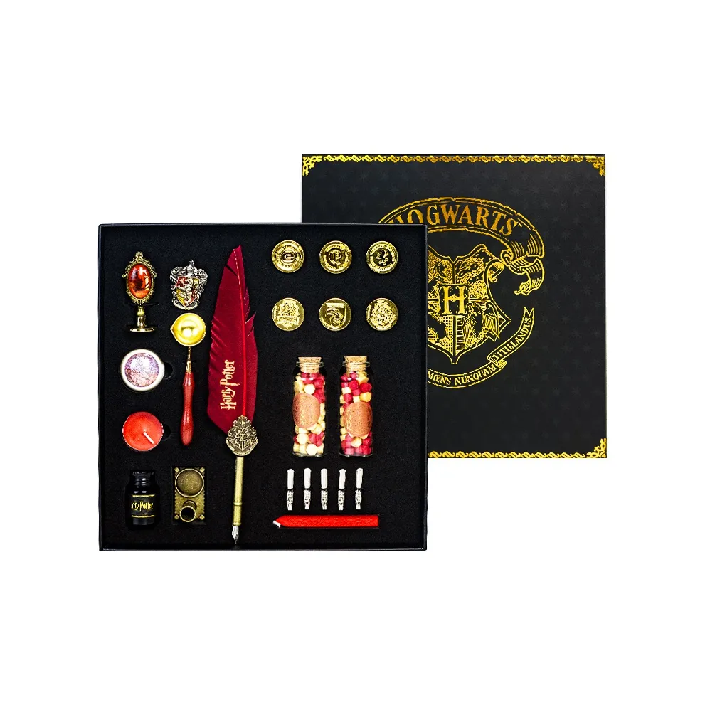 OTRAINBOW Гарри Поттер Пламя Эмаль Следы Голова Парафин Бусина Перо Ручка Набор Печати аниме-тематики