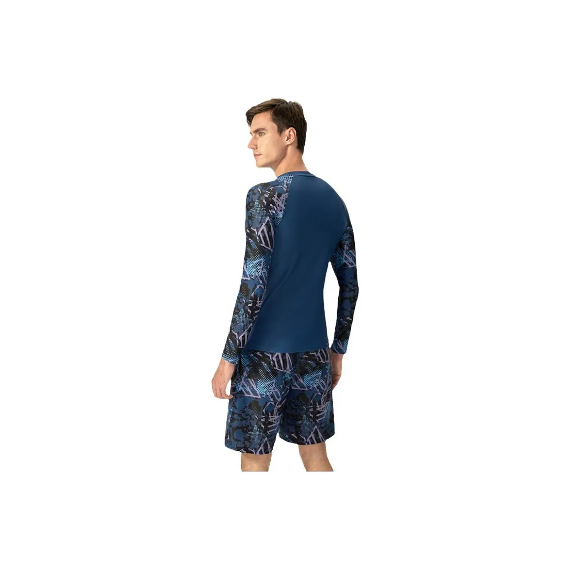 TOSWIM Mens Swimwear Men Clothing Sets Ultra Black Shark