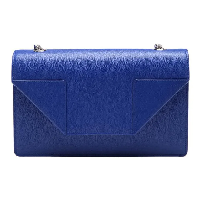 SAINT LAURENT Calfskin Crossbody Bag, Shoulder Bag Women's Blue