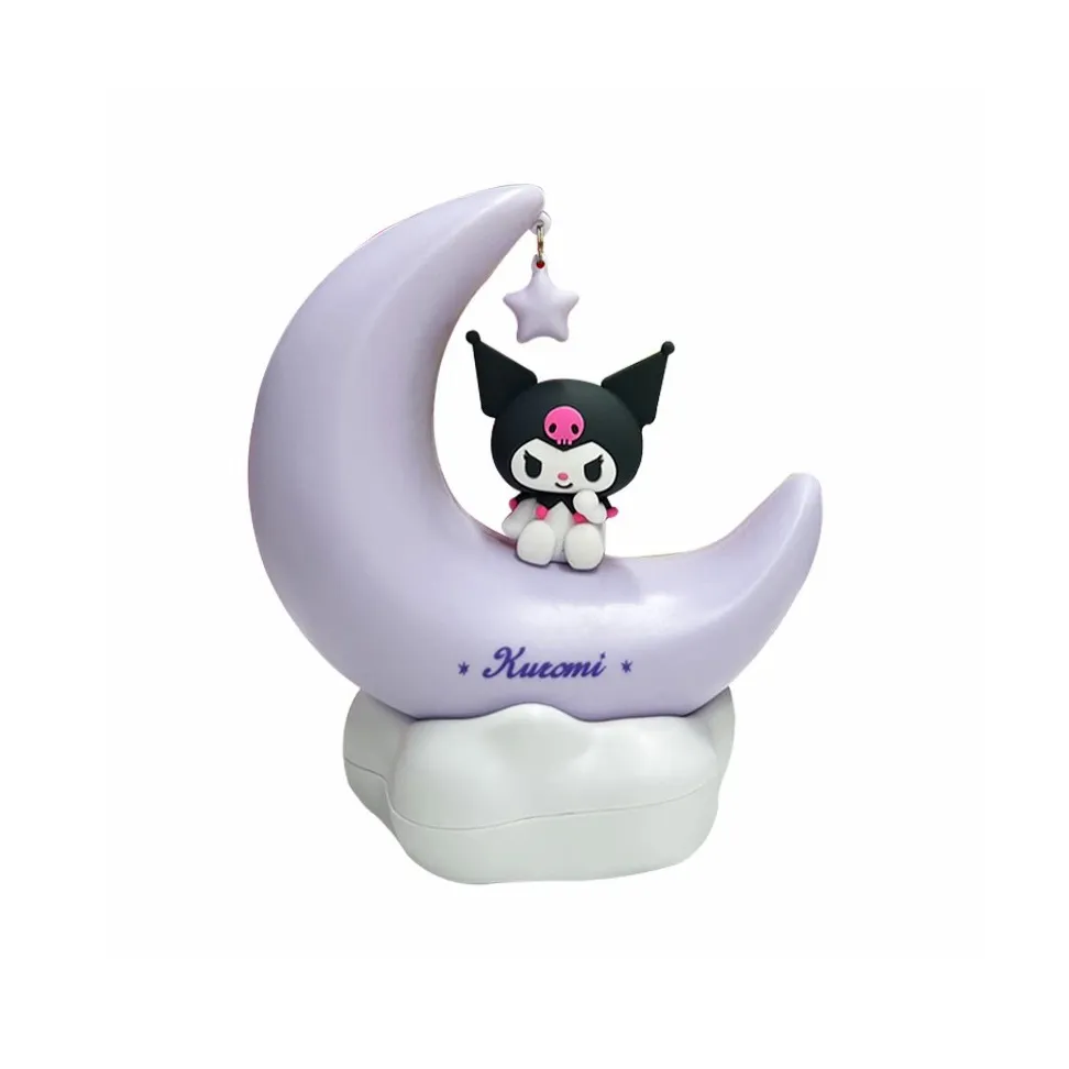 Miniso x Sanrio Kuromi Moon Buds Sweet Dreams LED Светильник Вверх Декоративный Милый Ночной Светильник Фигурки в стиле Chibi
