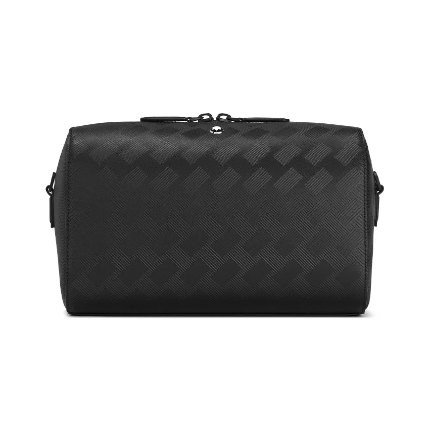 MONTBLANC Full Grain Cow Leather Mailbox Bag, Clutch Toiletry Bag Men's Black
