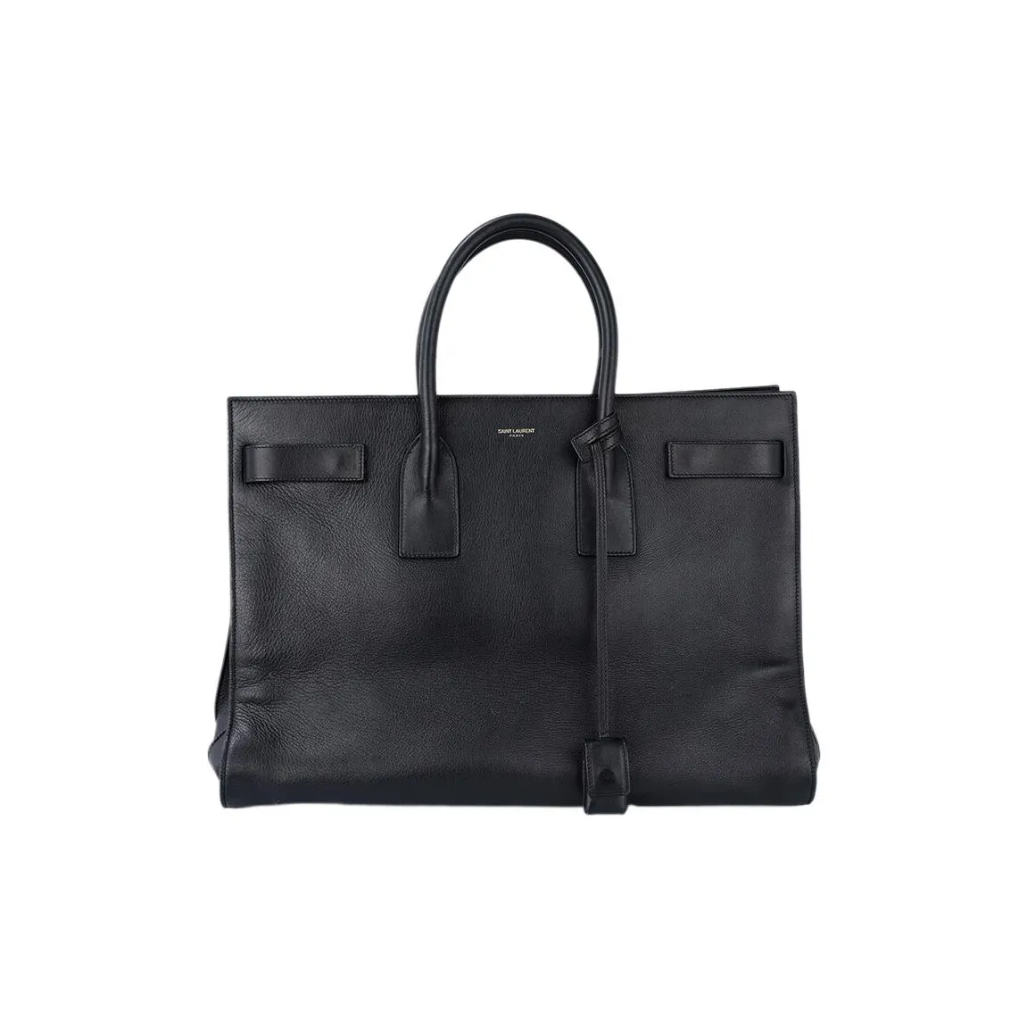 SAINT LAURENT SAC DE JOUR Calfskin Tote Bag Shopping Bag Handbag Large Size Women's Black