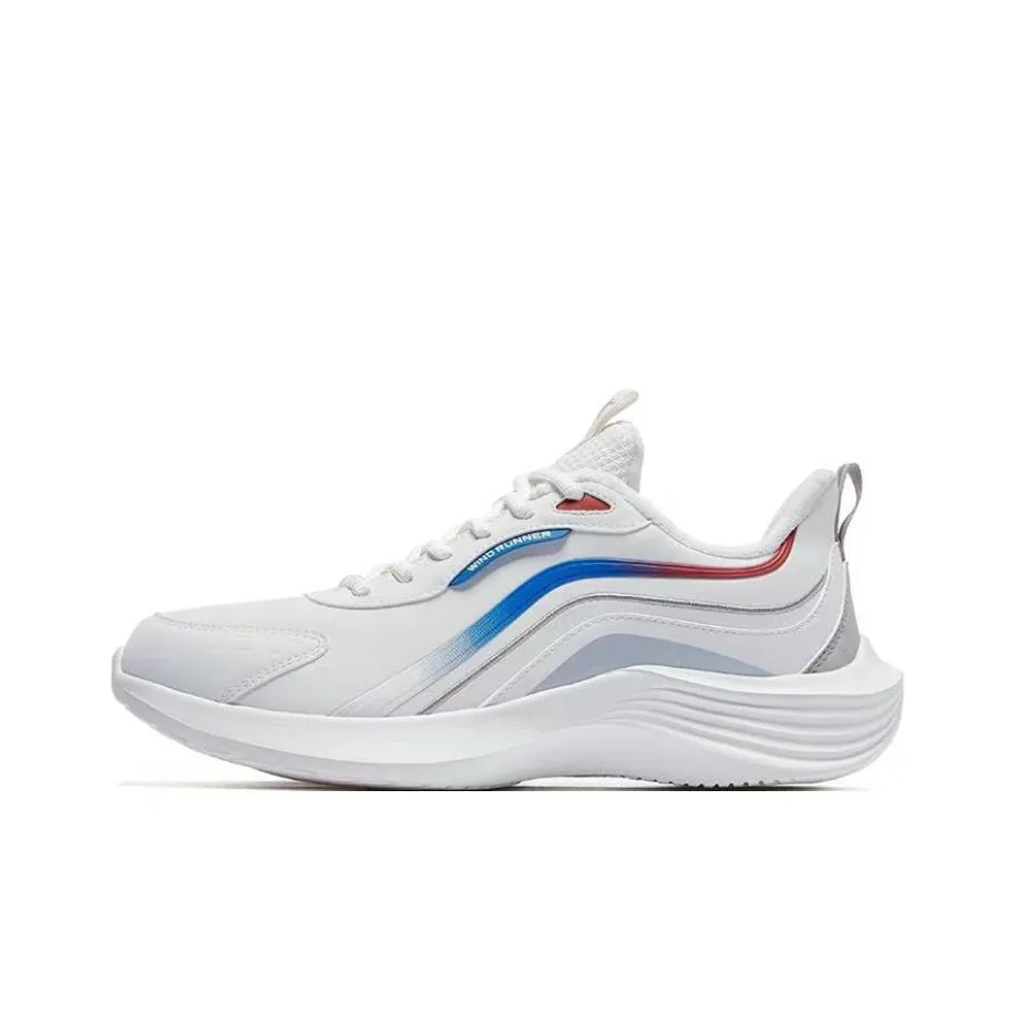 QIAODAN Cushioning Lightweight Low Top Casual Running Shoes Men's White Blue