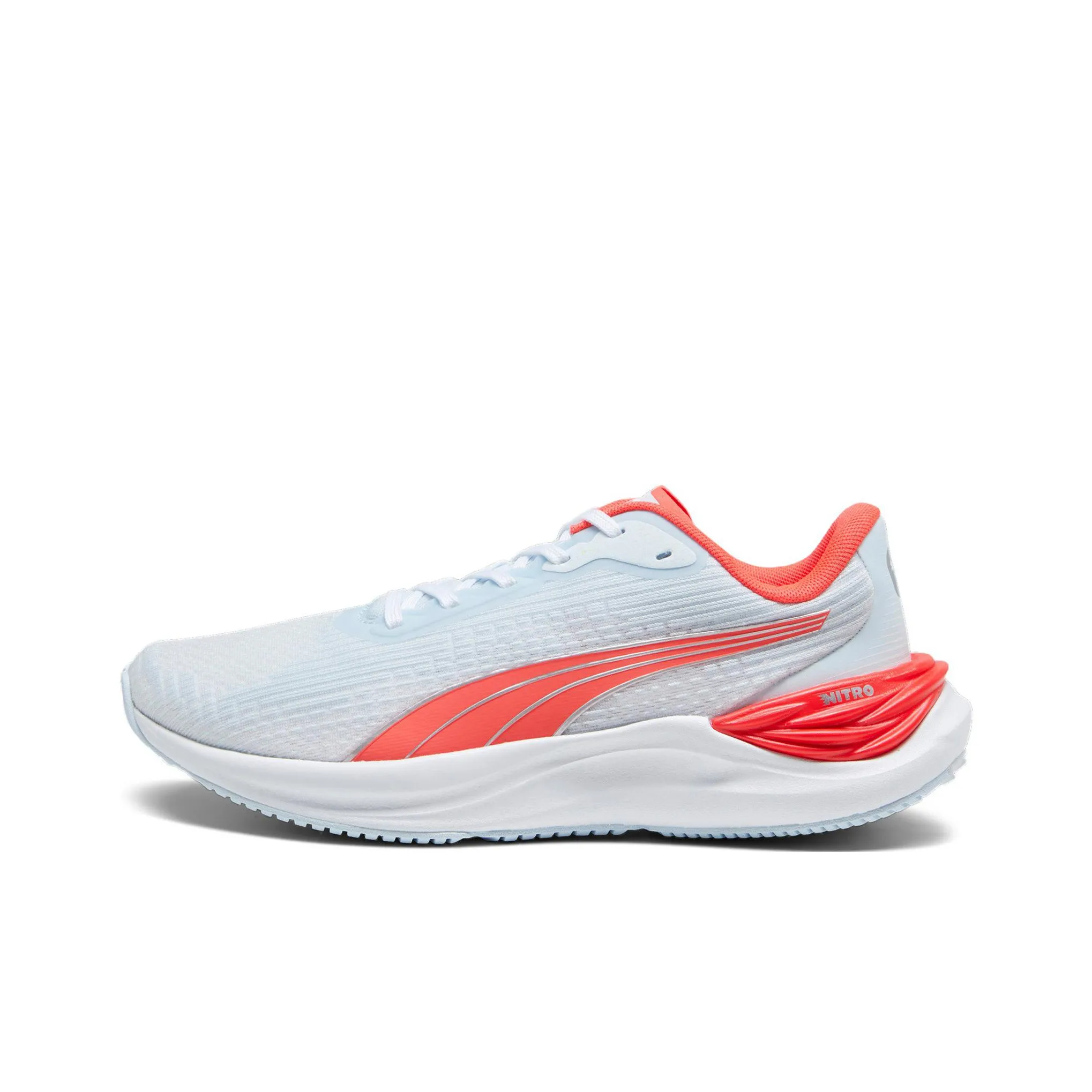 PUMA Electrify Nitro 3 Slip Резистентный к истиранию Дышащий Низкий Топ Повседневные Беговые кроссовки Женские Красный Белый