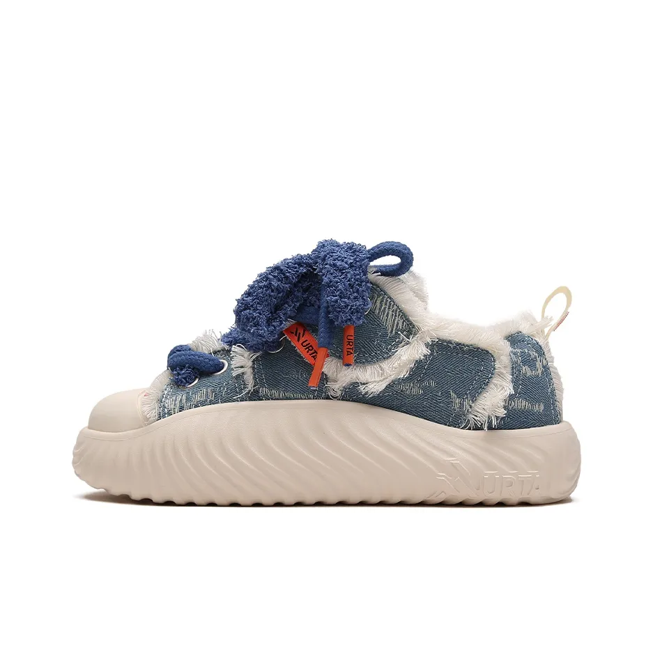 URTA Caterpillar Series 'Рваный Деним' Низкий Топ Casual Унисекс Синий