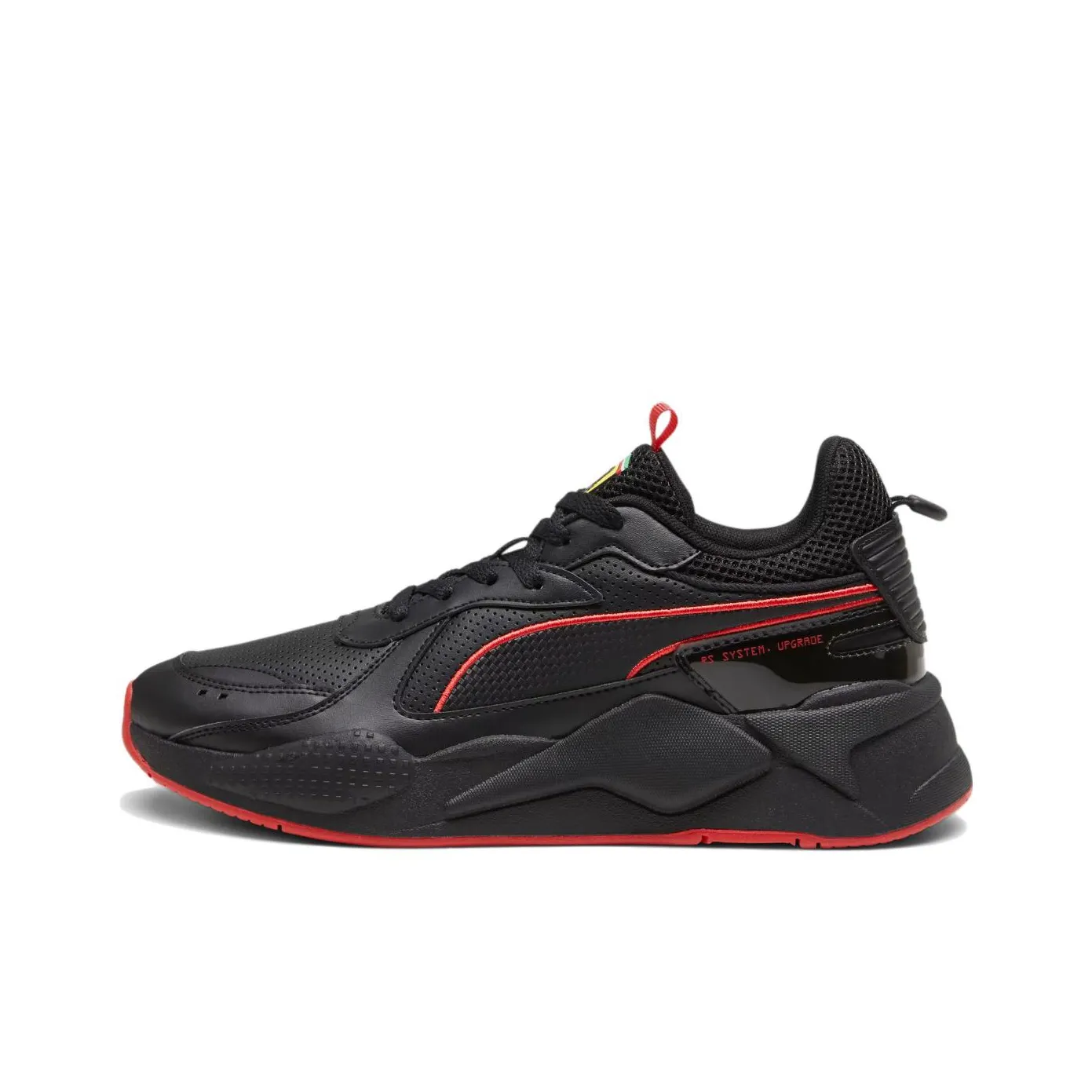 PUMA Scuderia Ferrari RS X Cushioning, Slip Resistant, And Abrasion Resistant Low Top Casual Shoes Men's Black Red