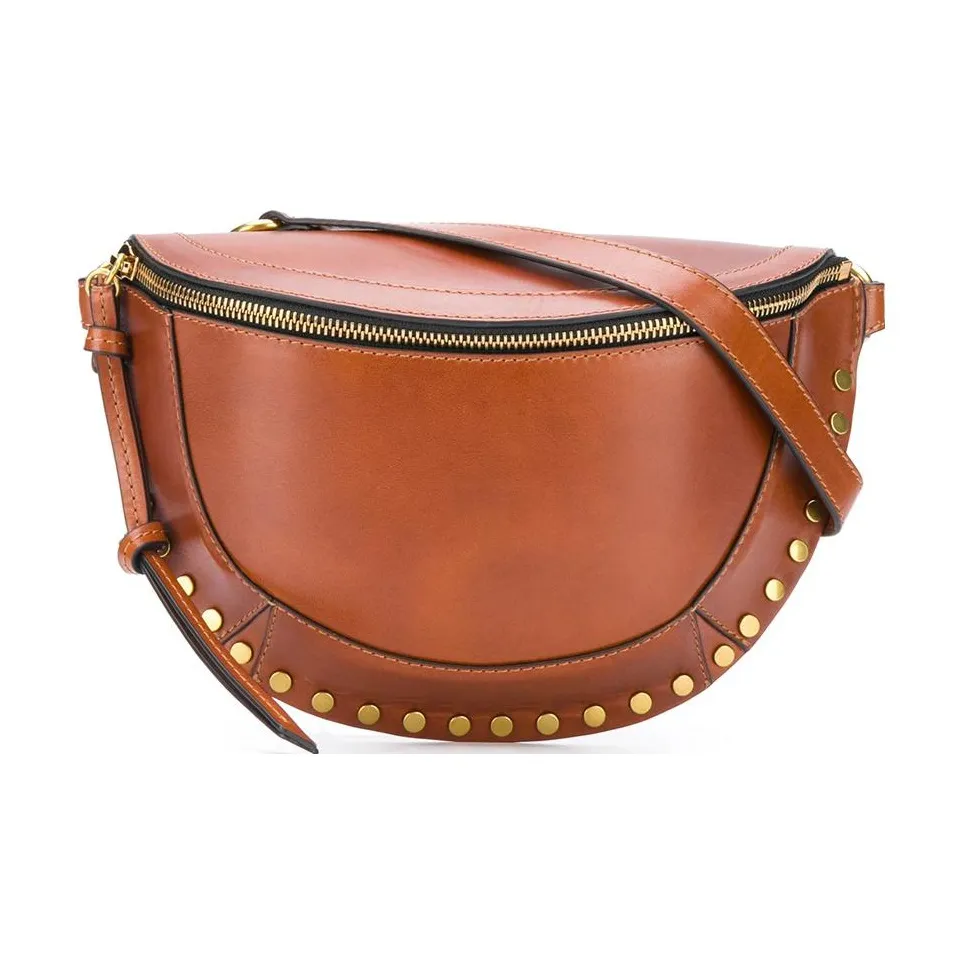 ISABEL MARANT Calfskin One Shoulder Crossbody Fanny Pack Women's Brown