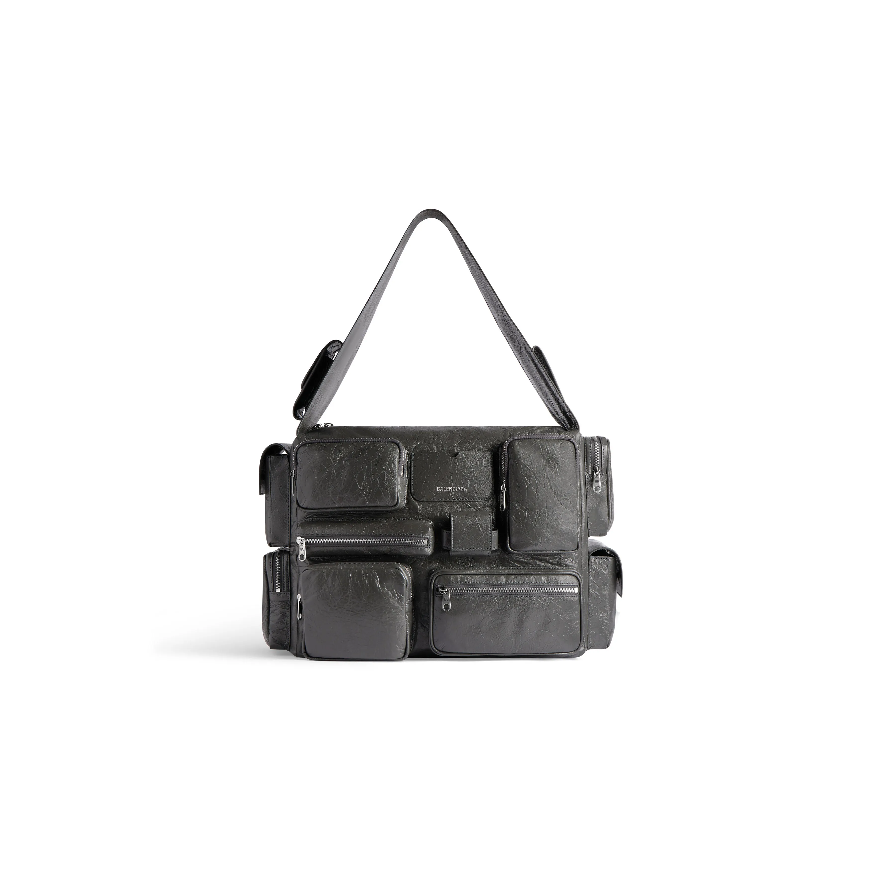 Balenciaga Superbusy Crossbody Messenger Unisex Leather Black