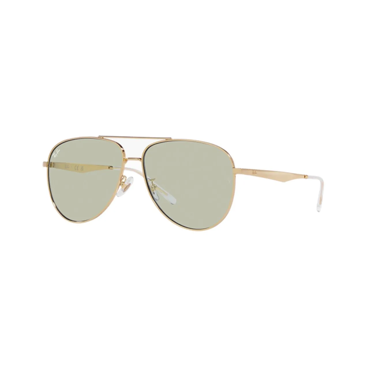 These sunglasses feature gold aviator frame with ma