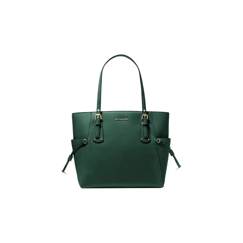 MICHAEL KORS Voyager Leather Tote Bag, Shopping Bag, Shoulder Bag, Crossbody Bag, Handbag Trumpets Women's Green