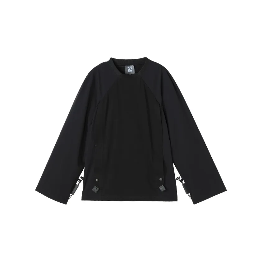NORVINCY Outerwear Trendy Raglan Sleeve 100% Cotton Hoodless Sweatshirt Men's