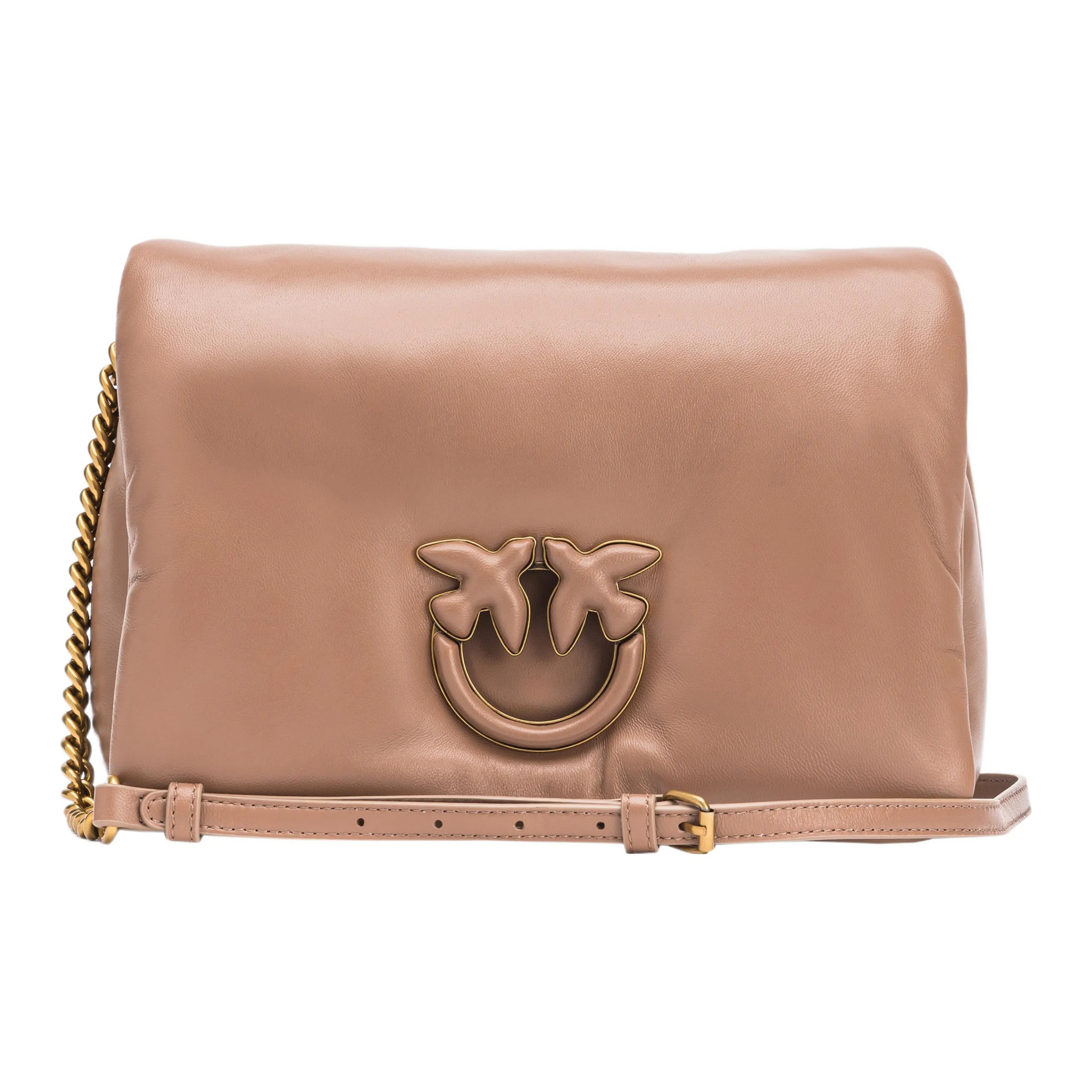 PINKO Puff Овчина Сумка через плечо Сумка на плечо Женская Цвет имбирного печенья