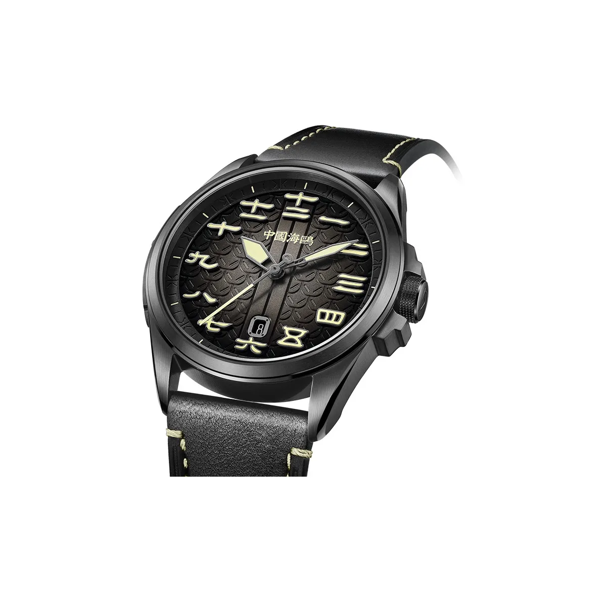Sea-Gull Automatic Mechanical Movement Genuine Leather Strap Chinese Watches Men's Watches Black Dial 819.27.1058H