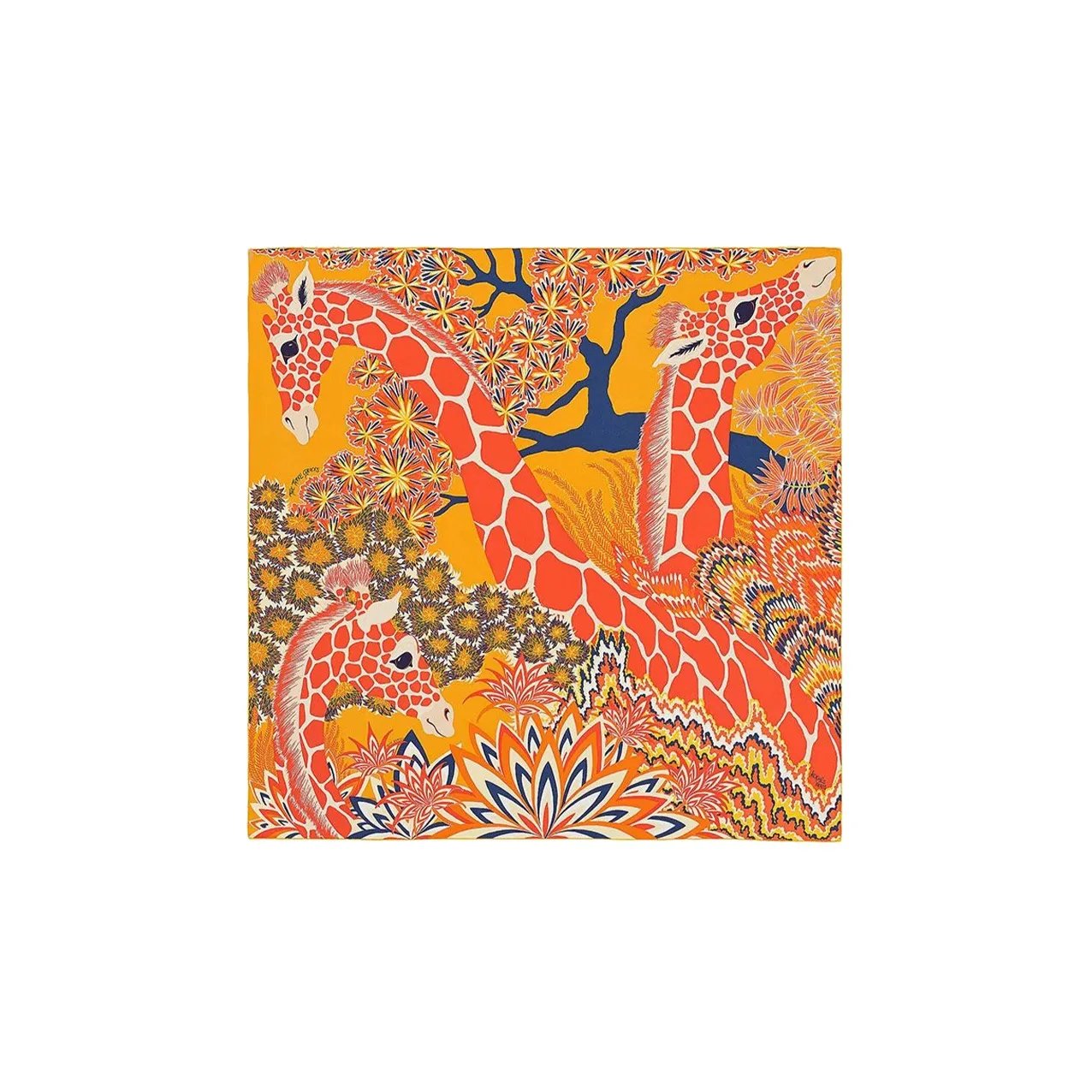 HERMES Silk Scarves Women's Orange