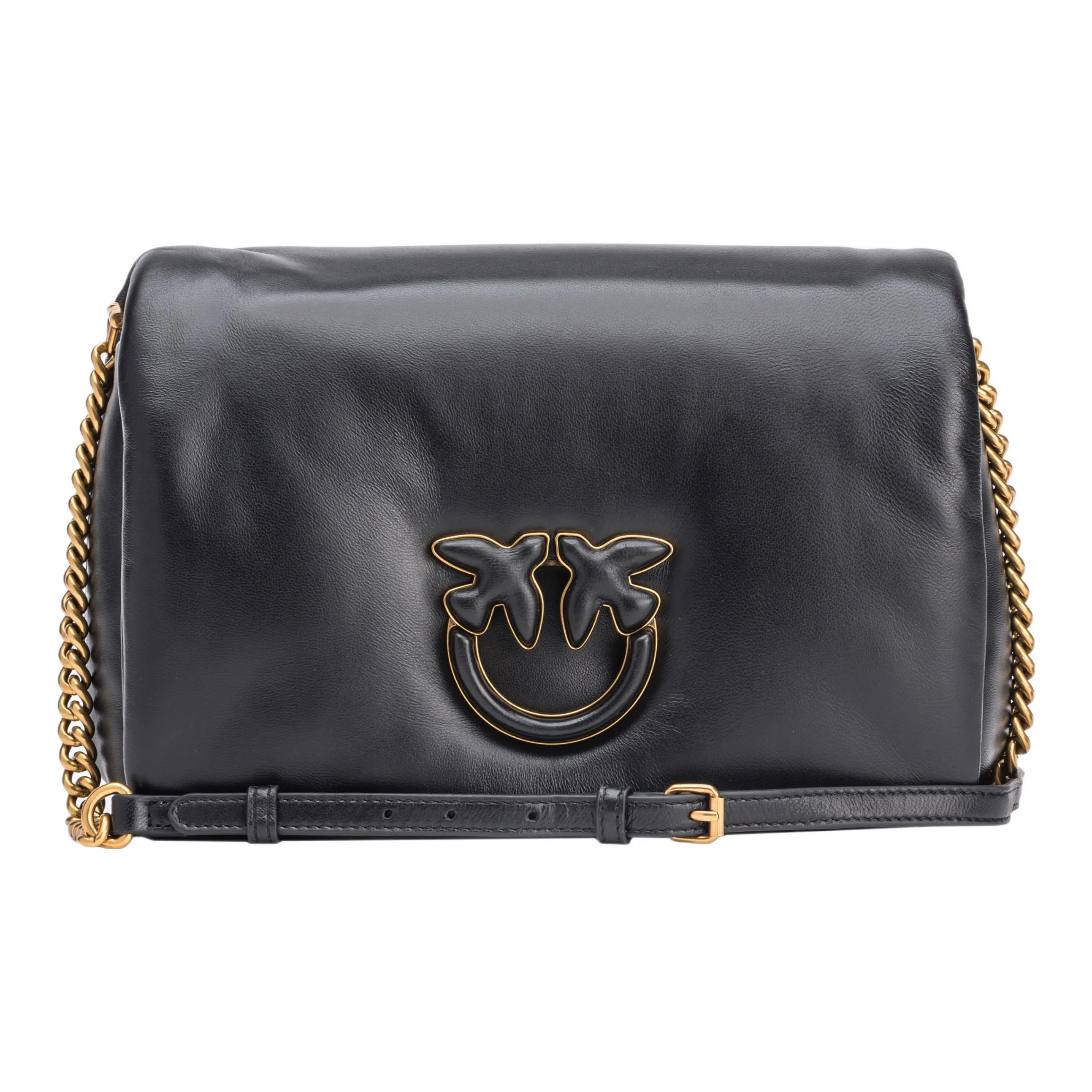 PINKO Puff Sheepskin Crossbody Bag Shoulder Bag Женская Черная