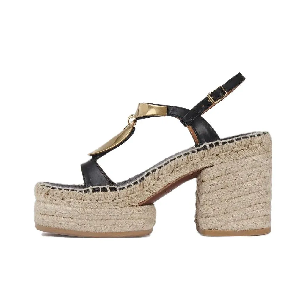 Chloé Pema High Block Heel Espadrille Sandals Women's