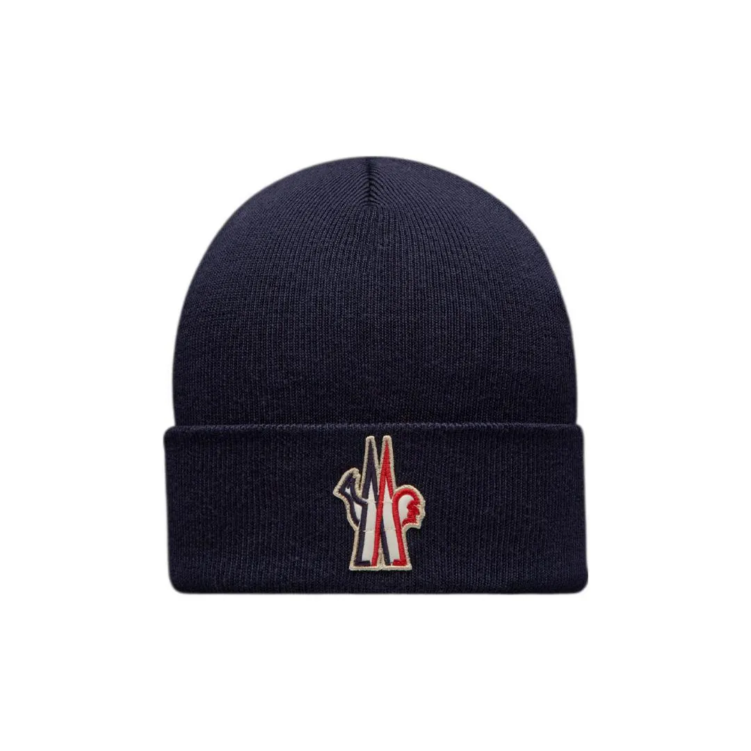 Moncler Шерсть Бини Мужской Темно-синий
