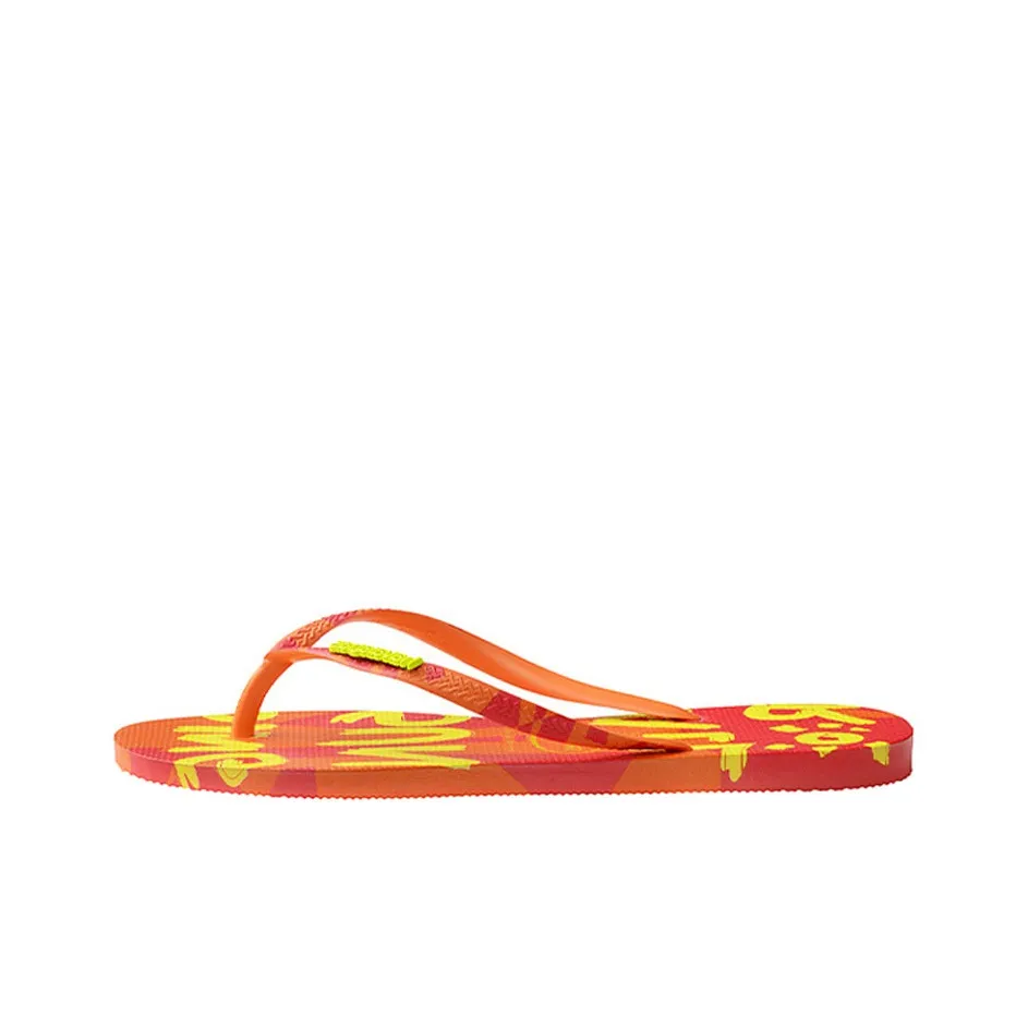 Havaianas Slim Summer Резиновая подошва Слипоны Женские Тыквенно-оранжевый