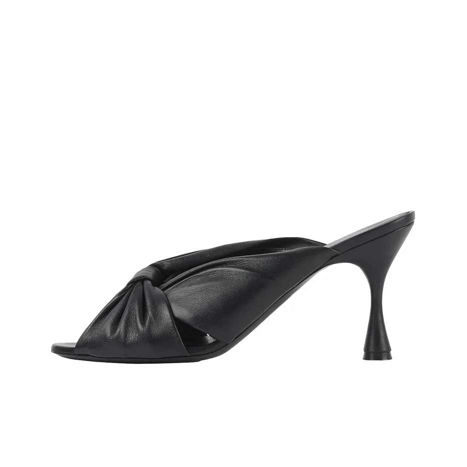 Balenciaga Small High Heels Black Slippers Women's