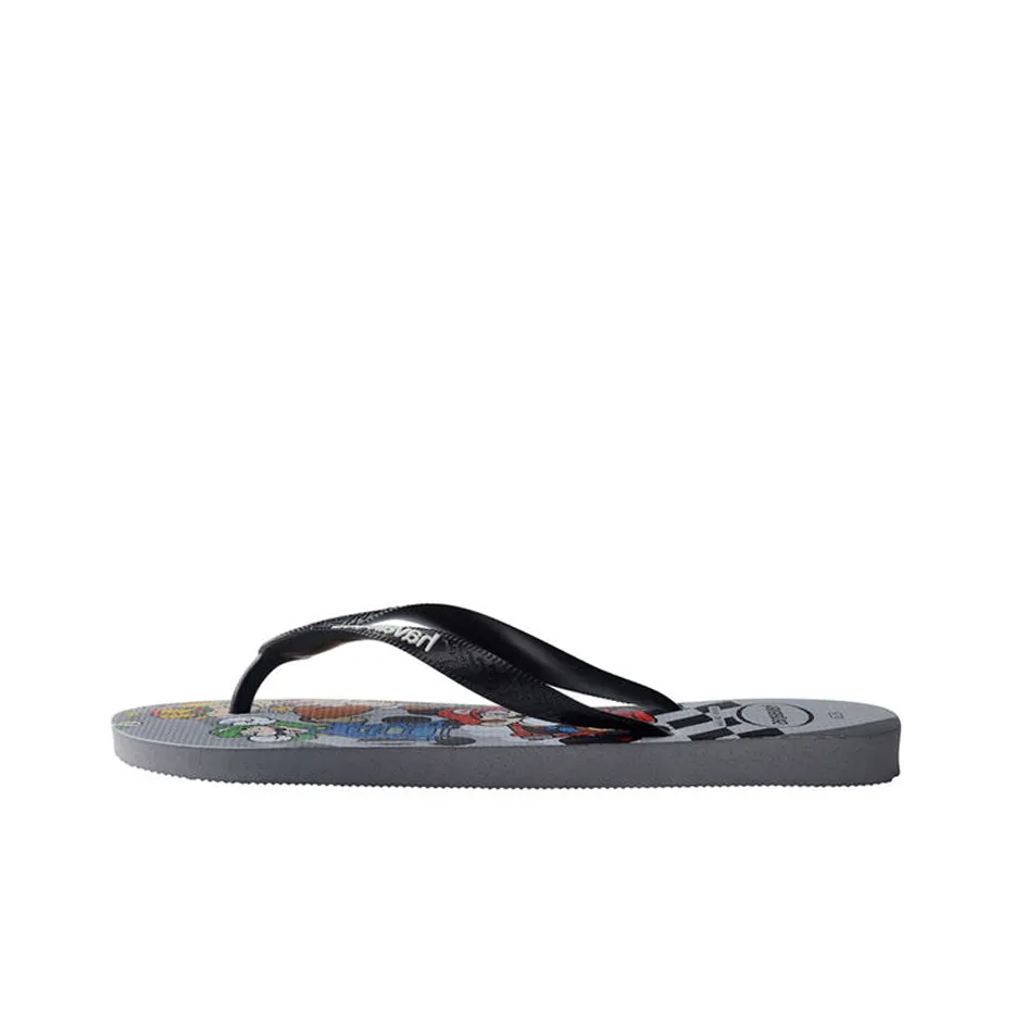 Havaianas Rubber Sole Slip Resistant Abrasion Resistant Flip Flops Unisex Steel Gray