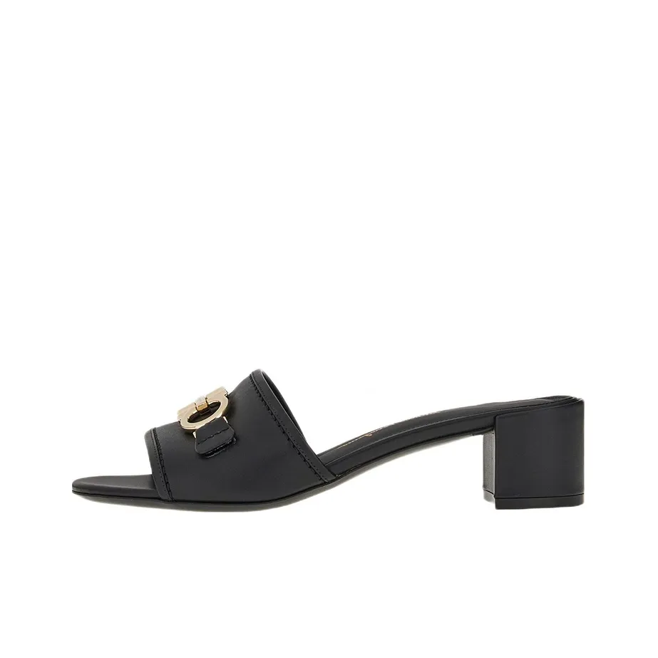 FERRAGAMO GANCINI Slide Slippers Women's Black