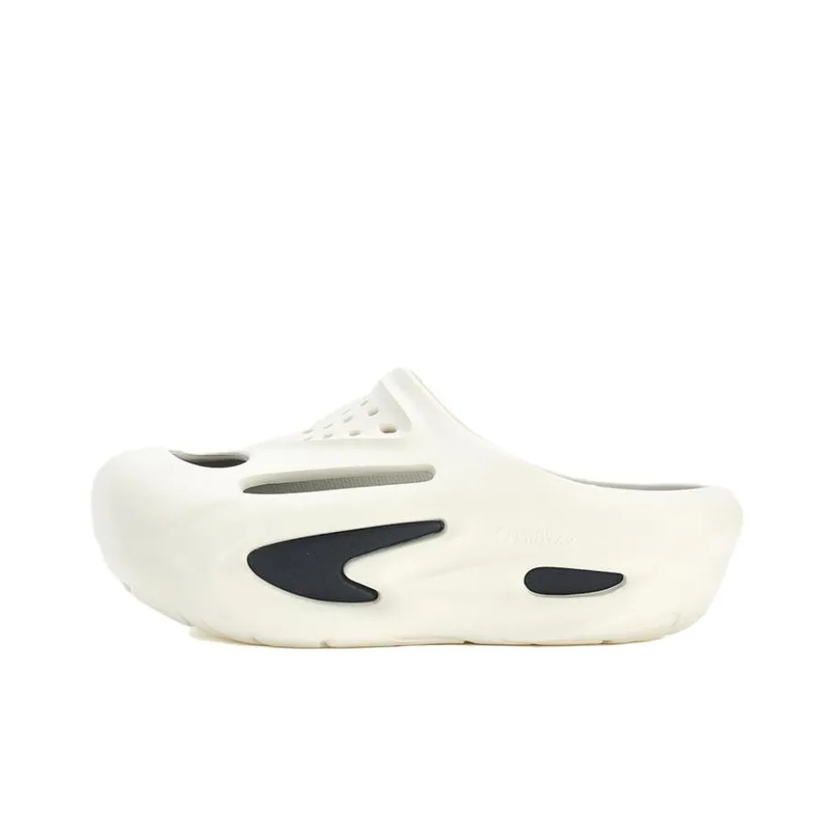 FILA FUSION Shell Slipper Cut Out Quiet Slide Slippers Women's White Black