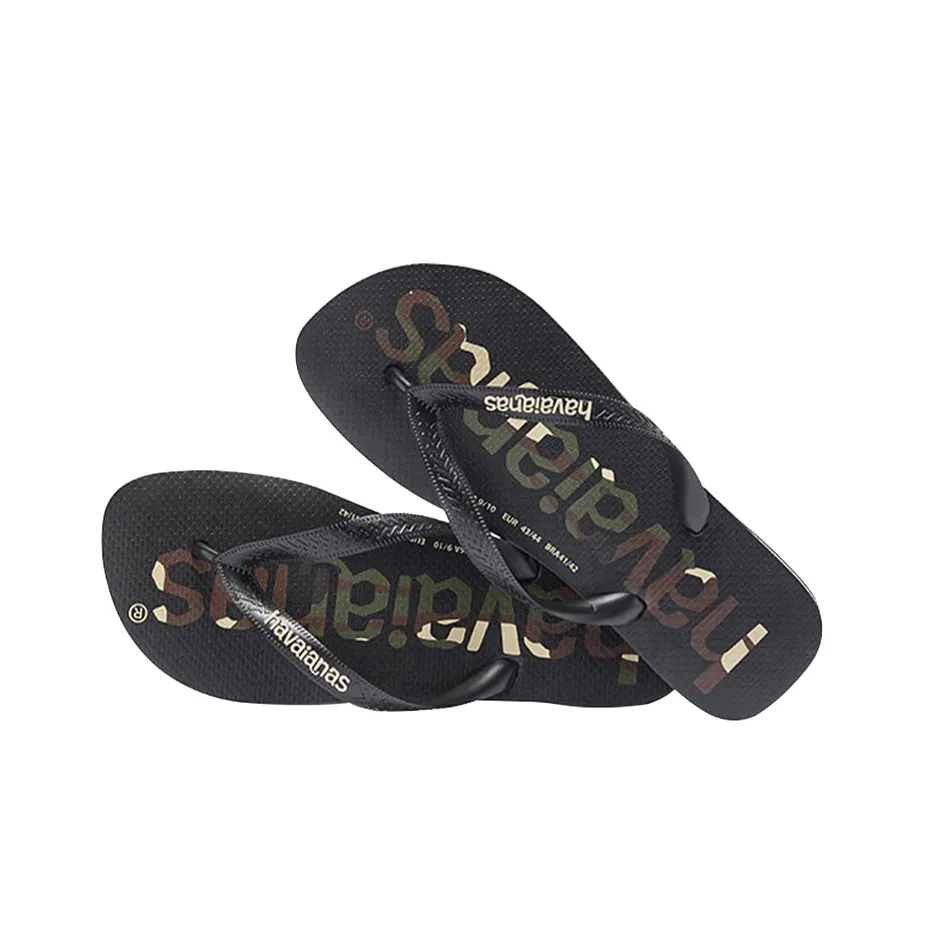 Havaianas Logomania Stylish Sandals Unisex Camouflage Black