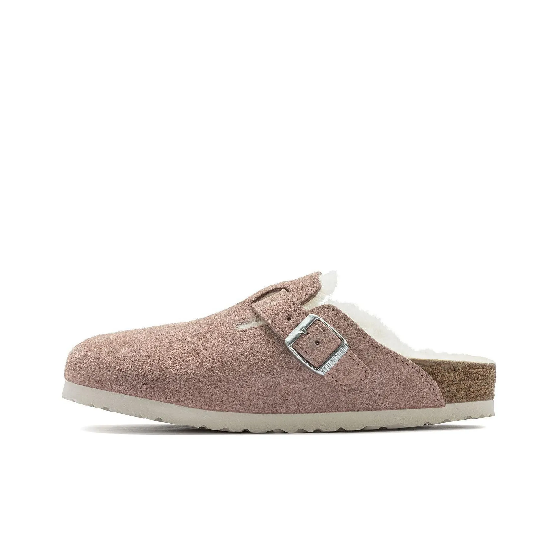 Birkenstock Boston Shearling Suede Leather Coated Narrow Fit 'Pink Clay' Women's