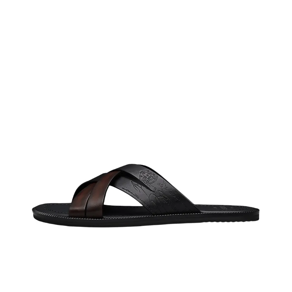 BERLUTI Slip Resistant Slide Slippers Men's Black