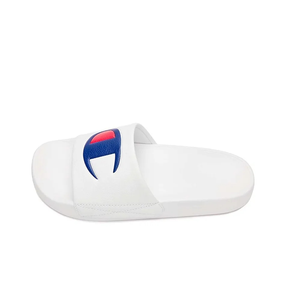 Champion Campus Rubber Sole Slip Resistant Slide Slippers Unisex White