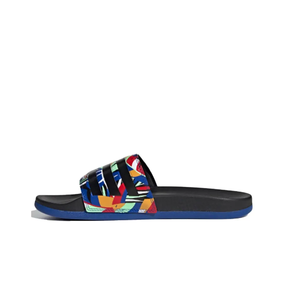 Adidas Adilette Comfort 'Farm Rio Prints   Black Royal Blue' Women's