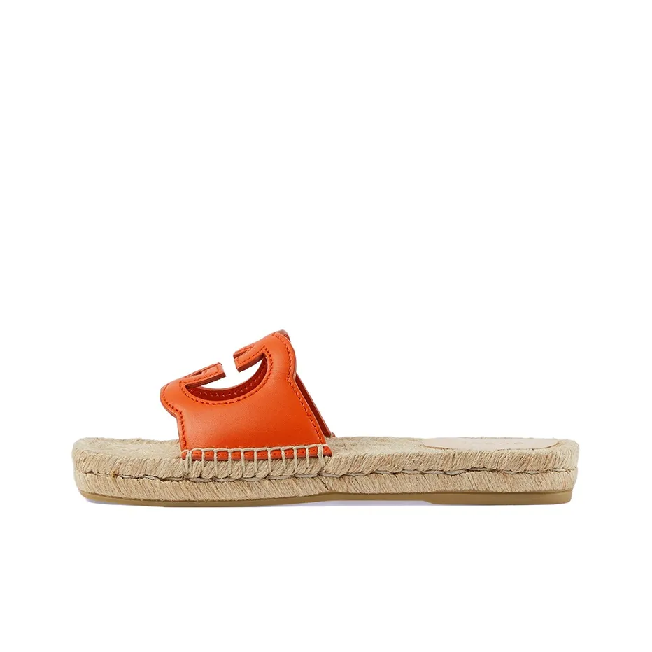 GUCCI Interlocking Slide Slippers Women's Orange