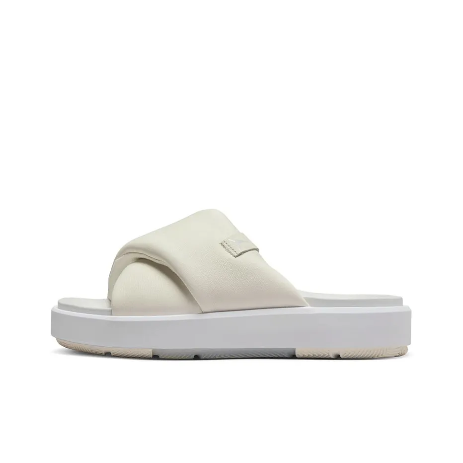 Джордан Sophia Slide Пенная подошва Резиновая подошва Нижняя юбка Резистентный к истиранию Слипоны Женские Белый Серый