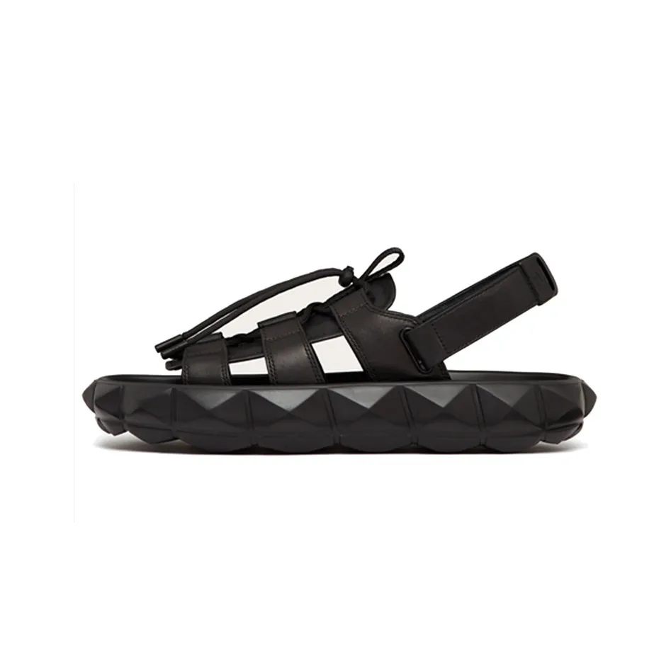 Valentino Roman Stud Strap Sandals Men's Black