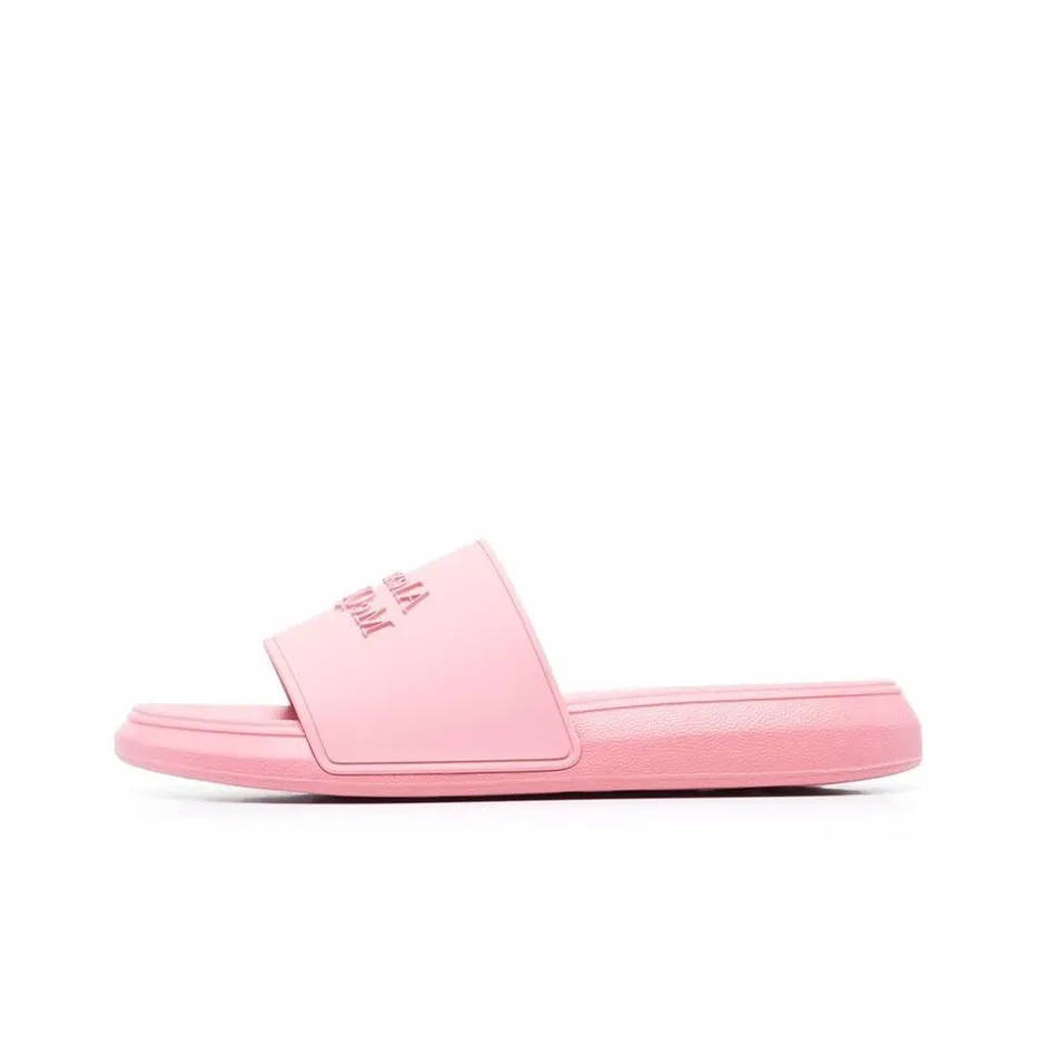 Alexander McQueen Logo Slides Pink Pastel Women's