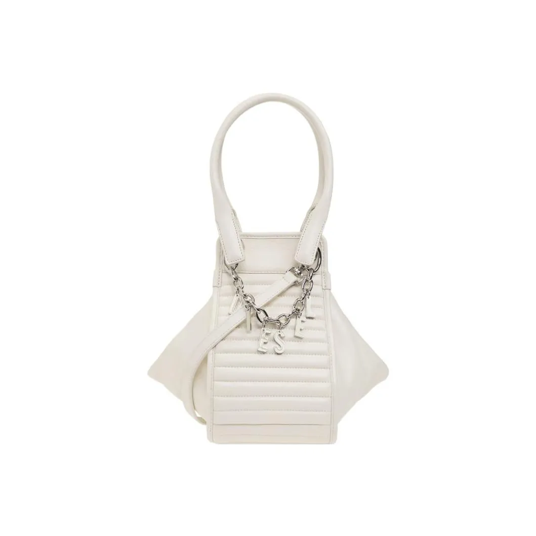 DIESEL Sheepskin Portable Crossbody Bag, Shoulder Bag Small Size Women's White