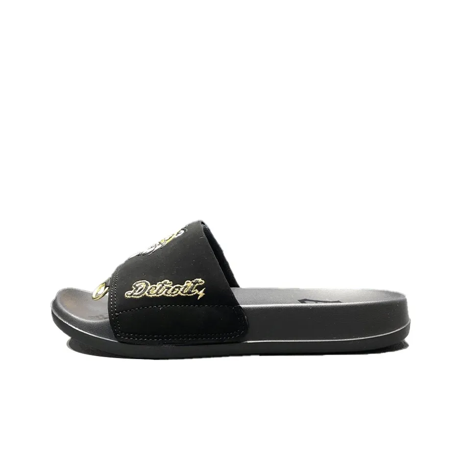 MLB Slipper Rubber Sole Metal Totem Slip Resistant Slide Slippers Unisex Black