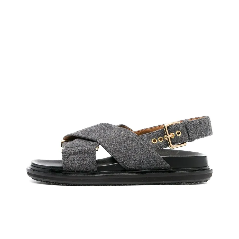MARNI Criss cross Fussbett One Strap Sandals Women's Gray