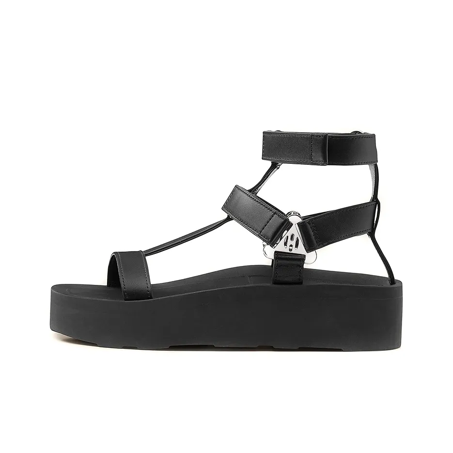 HERMES Enid Strap Sandals Women's Black