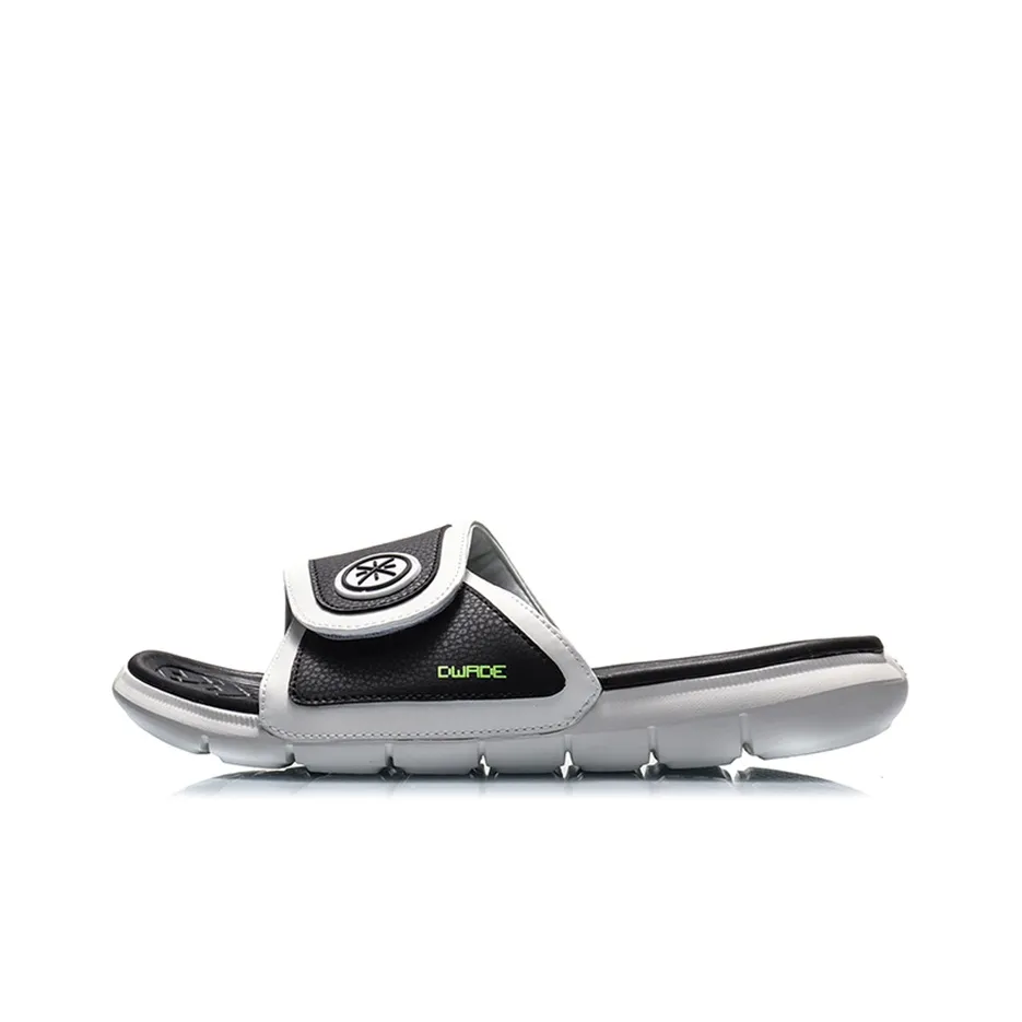 LiNing WOW Rubber Sole Quiet Abrasion Resistant Slide Slippers Men's Black