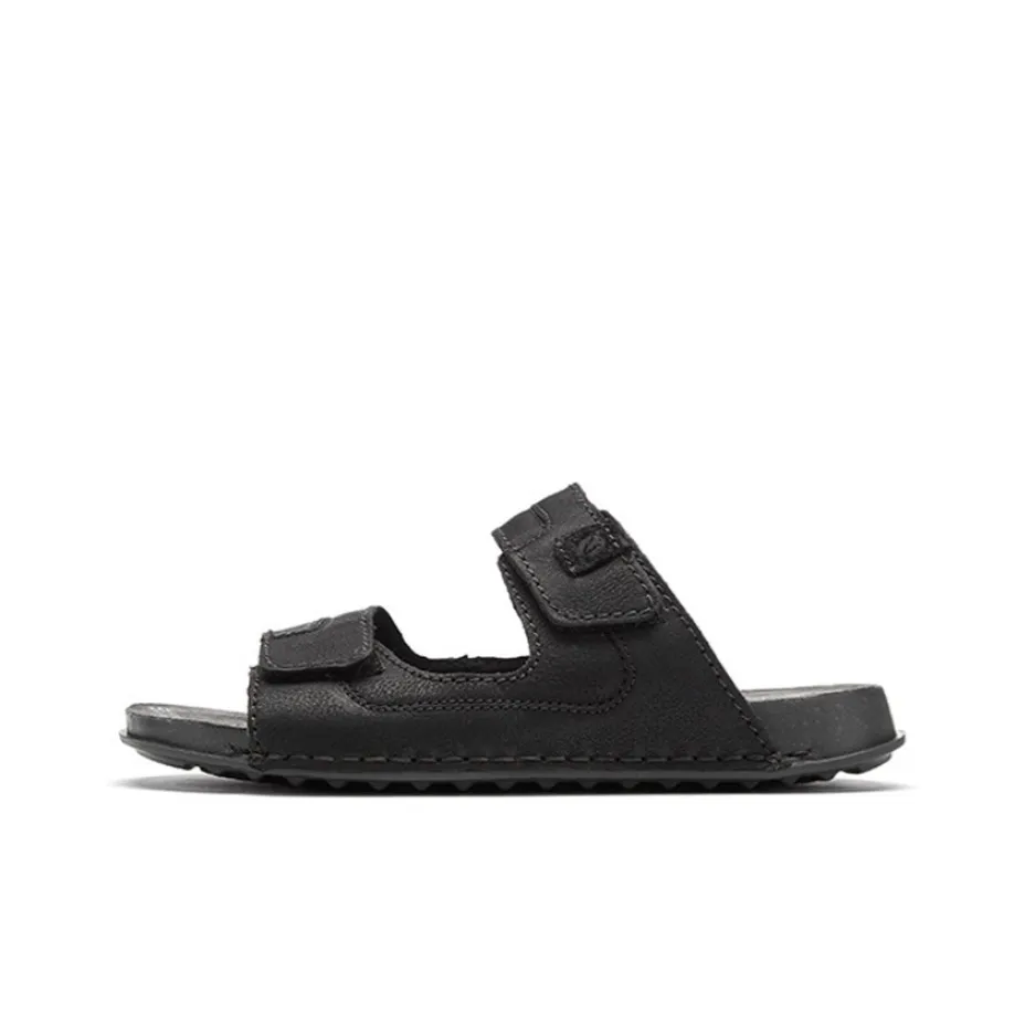 Clarks Rubber Sole Quiet Slip Resistant Slide Slippers Men's Black