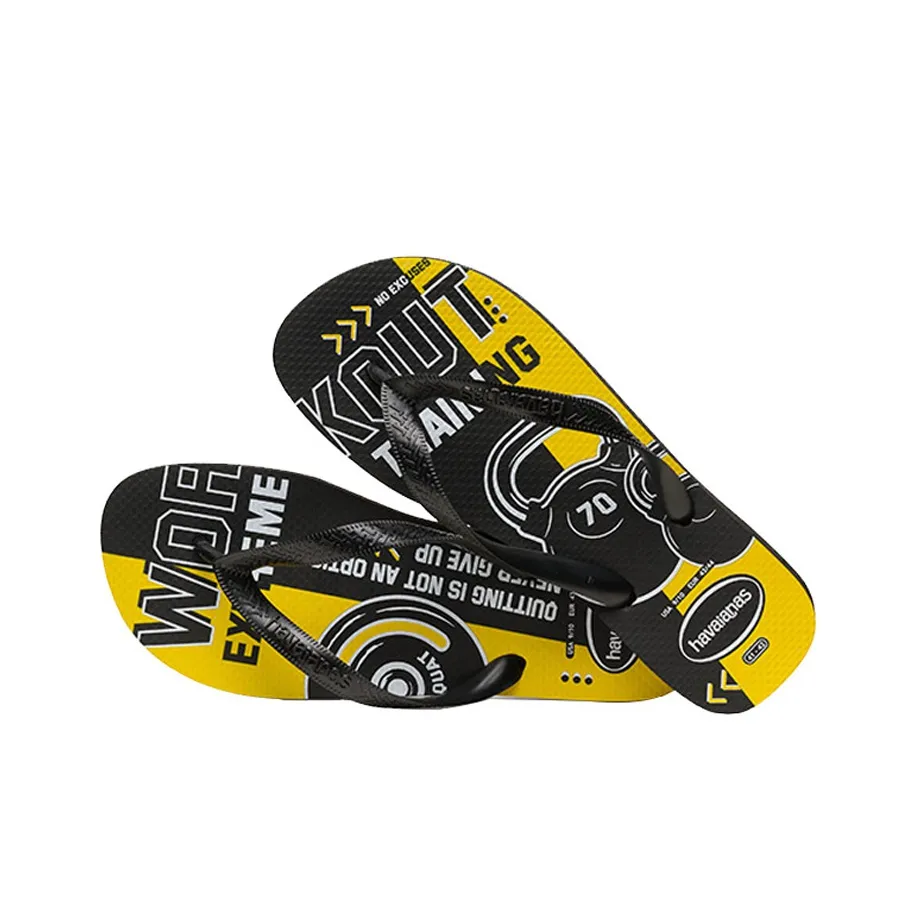 Havaianas Top Athletic Пляж Шлепанцы Мужской Черный Желтый