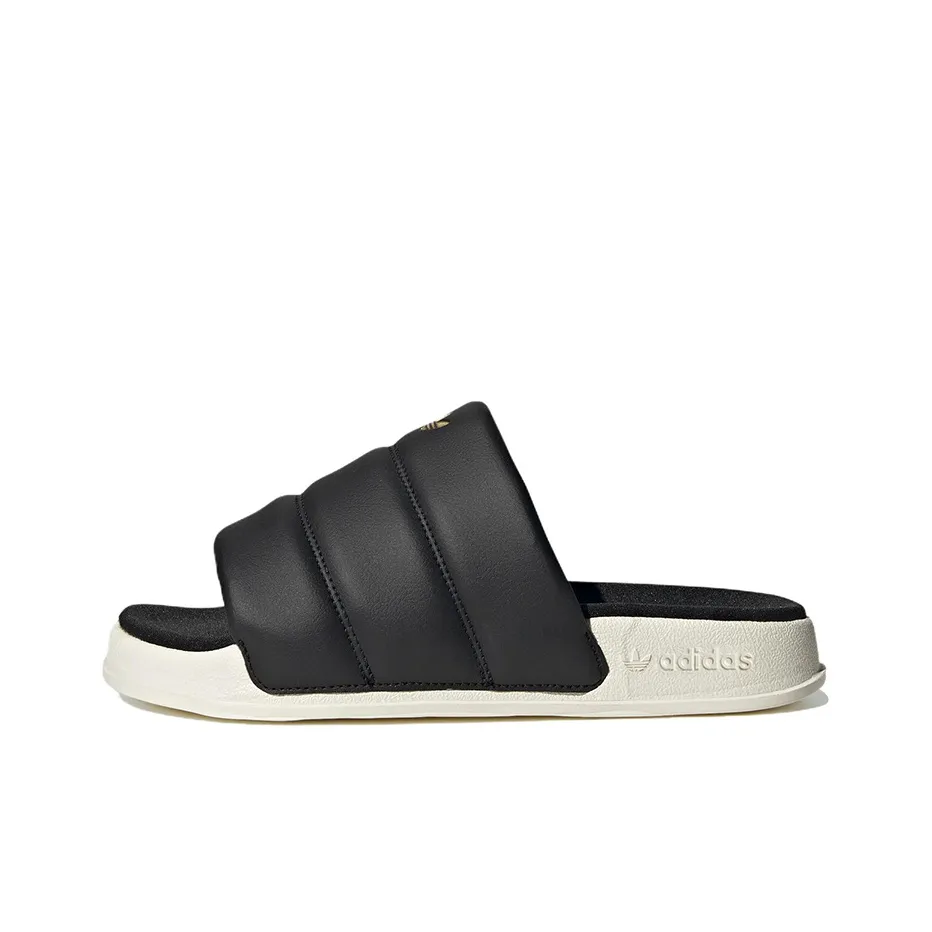 Adidas Adilette Essential Slides 'Black Off White' Women's