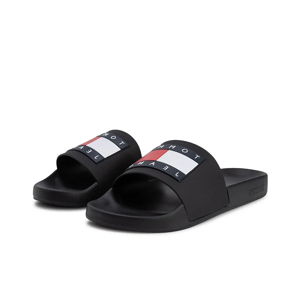 Tommy Hilfiger Rubber Sole Slide Slippers Women's Black