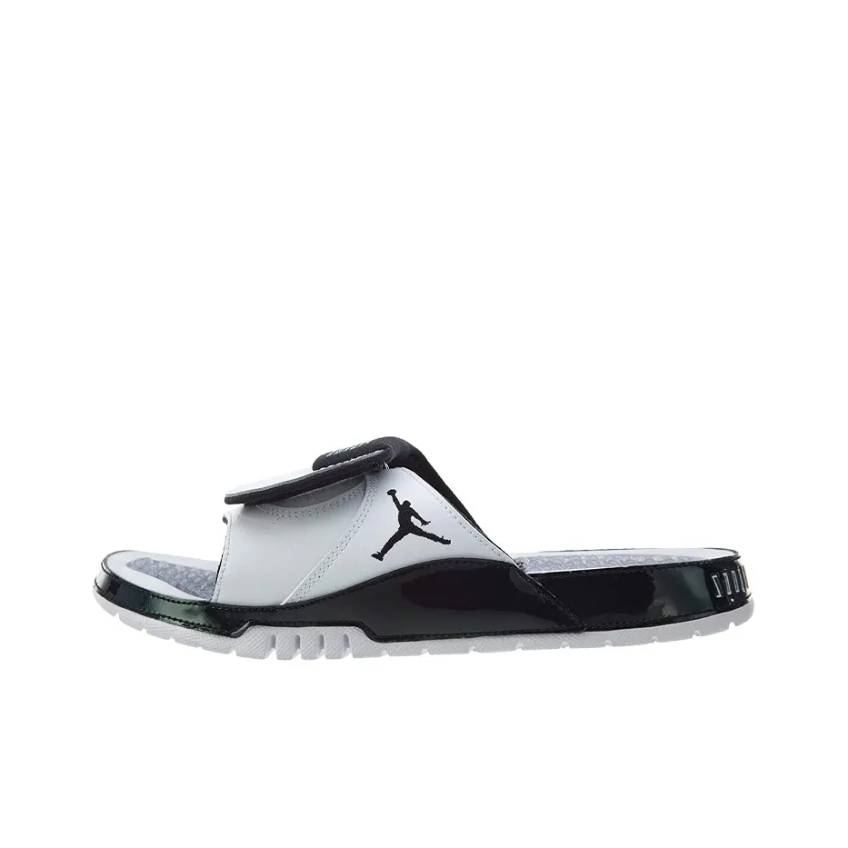Jordan Hydro11 Rubber Sole Abrasion-Resistant Slide Slippers Men's Black White