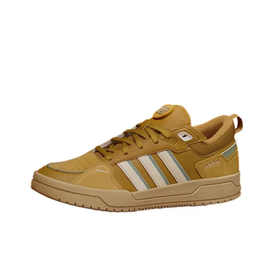 Adidas Neo 100DB Устойчивые к истиранию низкие скейтборд-кроссовки унисекс Коричневый Белый